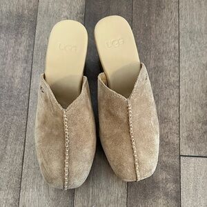 UGG Women's Beige Suede Mules